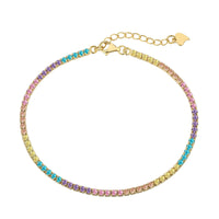 [Polaidi Jewelry ]Dazzling Colorful Round Cut Daily Bracelet