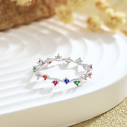 [Polaidi Jewelry]Radiant Colorful Round Cut Daily Ring