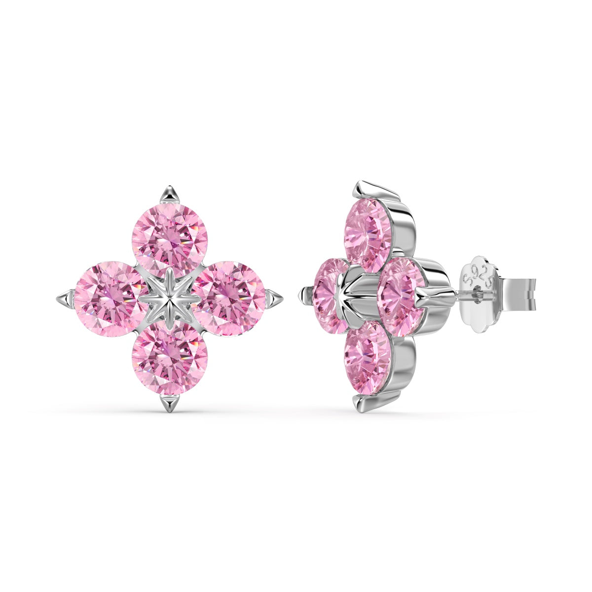 [Polaidi Jewelry]Four-Leaf Clover Eight-Pointed Star Earrings