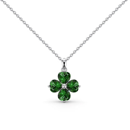 [Polaidi Jewelry]Heart-Shaped Four-Leaf Clover Bead Necklace