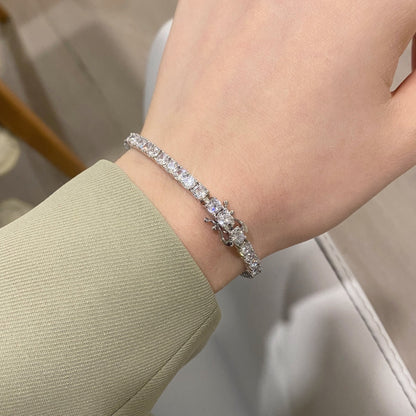 [Polaidi Jewelry]Luxurious Ornate Round Cut Tennis Bracelet