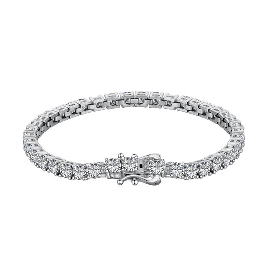[Polaidi Jewelry]Luxurious Ornate Round Cut Tennis Bracelet