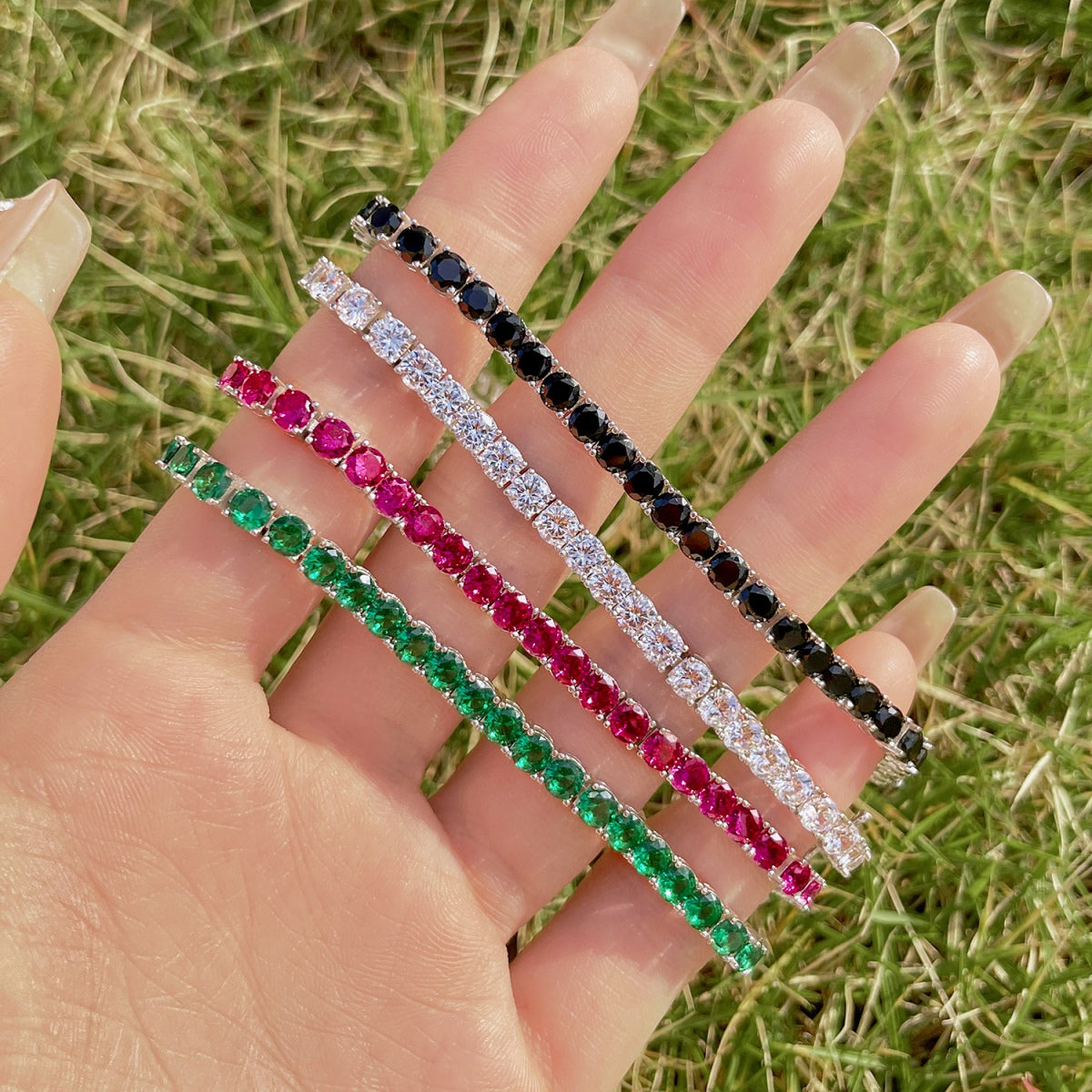 [Polaidi Jewelry]Radiant Colorful Round Cut Party Bracelet