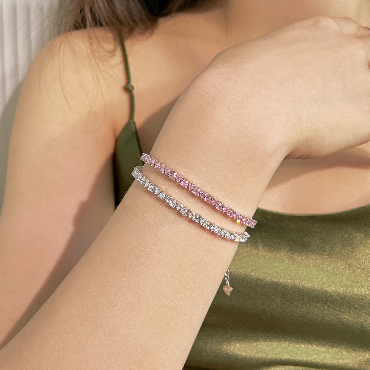 [Polaidi Jewelry]Dazzling Romantic Heart Shape Lover Bracelet