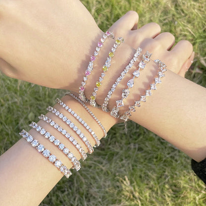 [Polaidi Jewelry]Luxurious Ornate Round Cut Tennis Bracelet