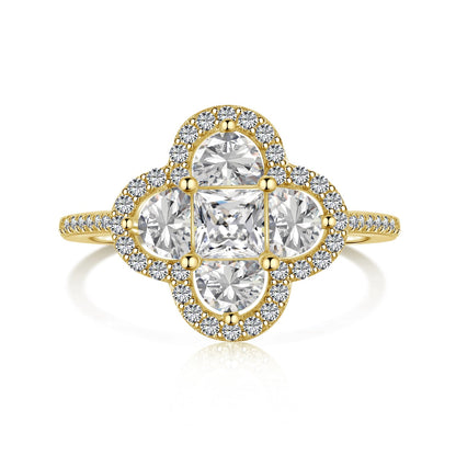 [Polaidi Jewelry]Luxurious Eternity Flower Shape Banquet Ring