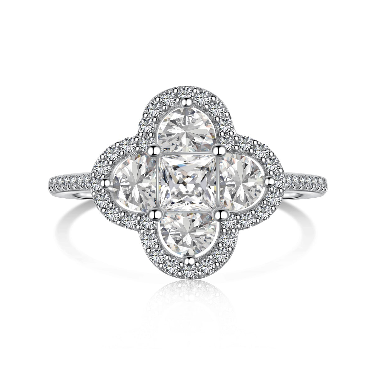 [Polaidi Jewelry]Luxurious Eternity Flower Shape Banquet Ring