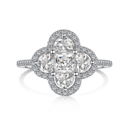 [Polaidi Jewelry]Luxurious Eternity Flower Shape Banquet Ring