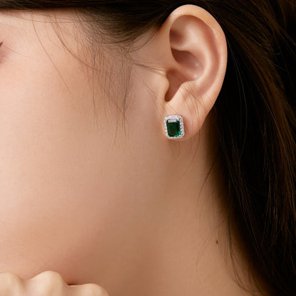 [Polaidi Jewelry]Luxurious Dainty Emerald Cut Banquet Earrings