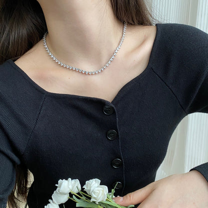 [Polaidi Jewelry]Ornate Heart Cut Tennis Necklace