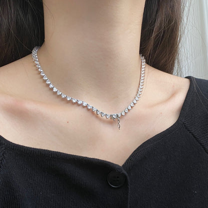 [Polaidi Jewelry]Ornate Heart Cut Tennis Necklace