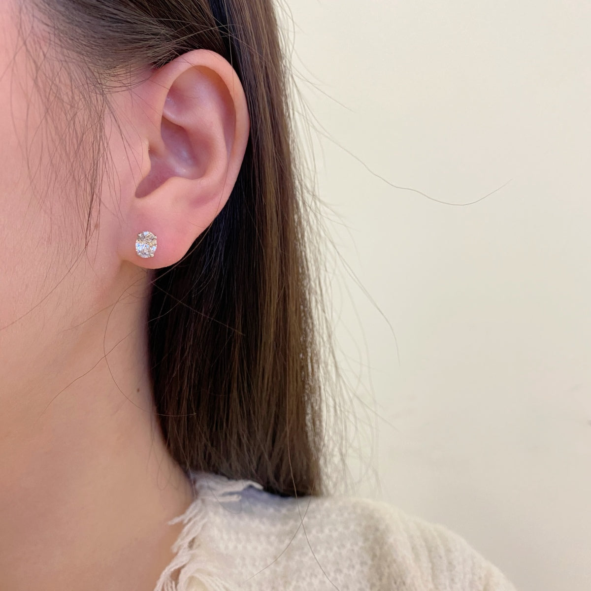 [Polaidi Jewelry]Oval Classic Dignified Elegant Earrings