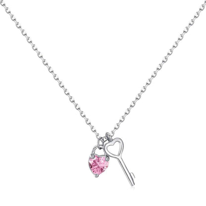 [Polaidi Jewelry]Unique Heart Shape Key Pendent Necklace