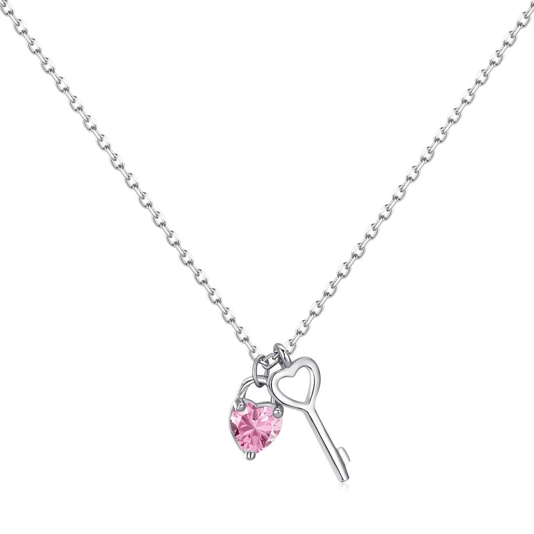 [Polaidi Jewelry]Unique Heart Shape Key Pendent Necklace
