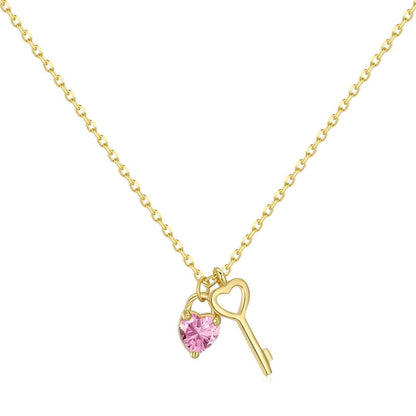 [Polaidi Jewelry]Unique Heart Shape Key Pendent Necklace