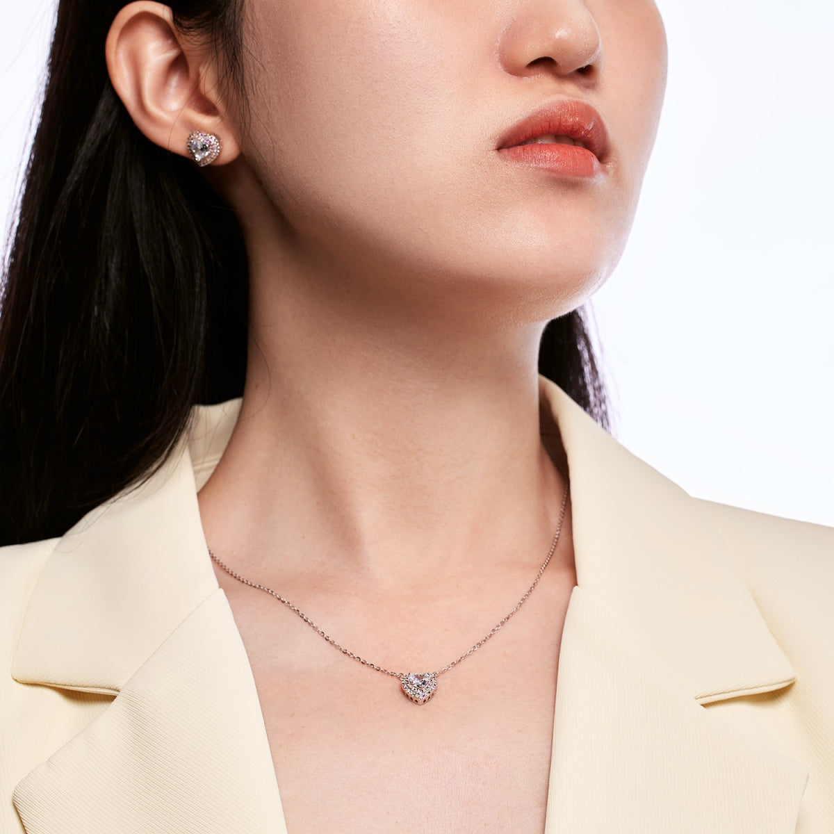 [Polaidi Jewelry]Dazzling Heart Shape Lover Earrings