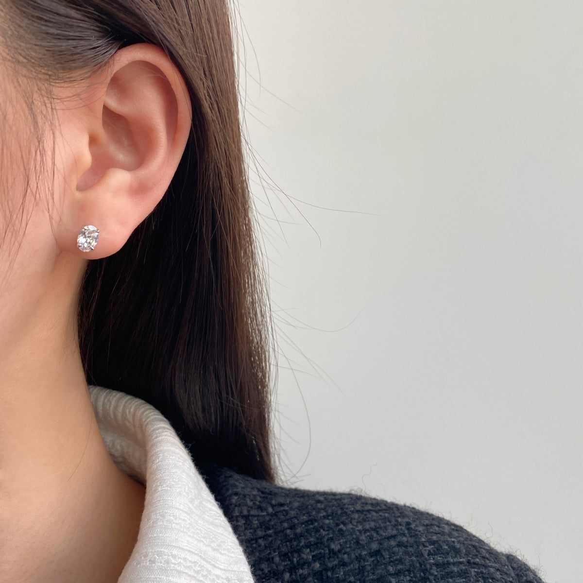 [Polaidi Jewelry]Oval Classic Dignified Elegant Earrings