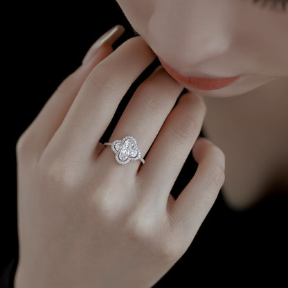 [Polaidi Jewelry]Luxurious Eternity Flower Shape Banquet Ring