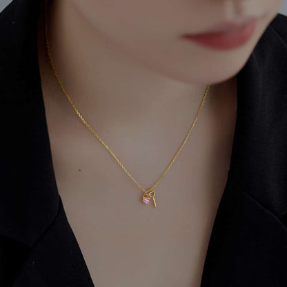[Polaidi Jewelry]Unique Heart Shape Key Pendent Necklace