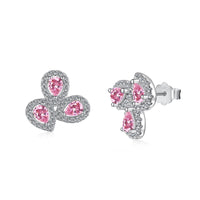 [Polaidi Jewelry ]Ornate Flower Shape Pear Cut Lover Earrings