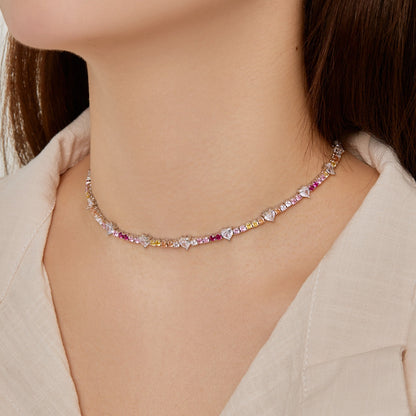 [Polaidi Jewelry]Delicate Colorful Rainbow Tennis Chain