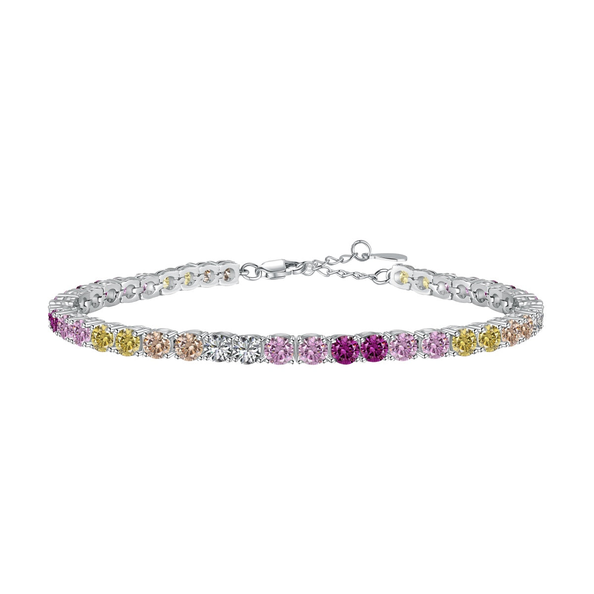 [Polaidi Jewelry]Radiant Colorful Round Cut Tennis Bracelet