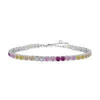 [Polaidi Jewelry ]Radiant Colorful Round Cut Tennis Bracelet