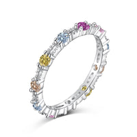 [Polaidi Jewelry ]Sparkling Colorful Round Cut Tennis Ring