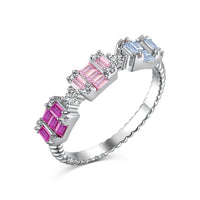 [Polaidi Jewelry ]Unique Colorful Emerald Cut Party Ring