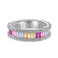 [Polaidi Jewelry ]Dainty Kaleidoscopic Emerald Cut Daily Ring