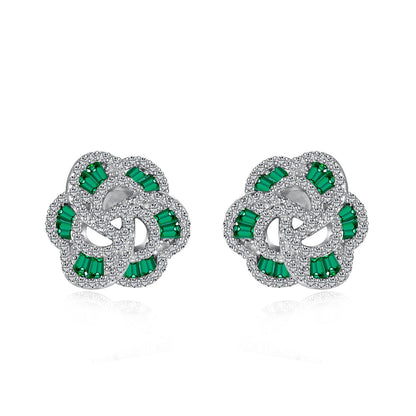 [Polaidi Jewelry]Exquisite Flower Shape Daily Earrings