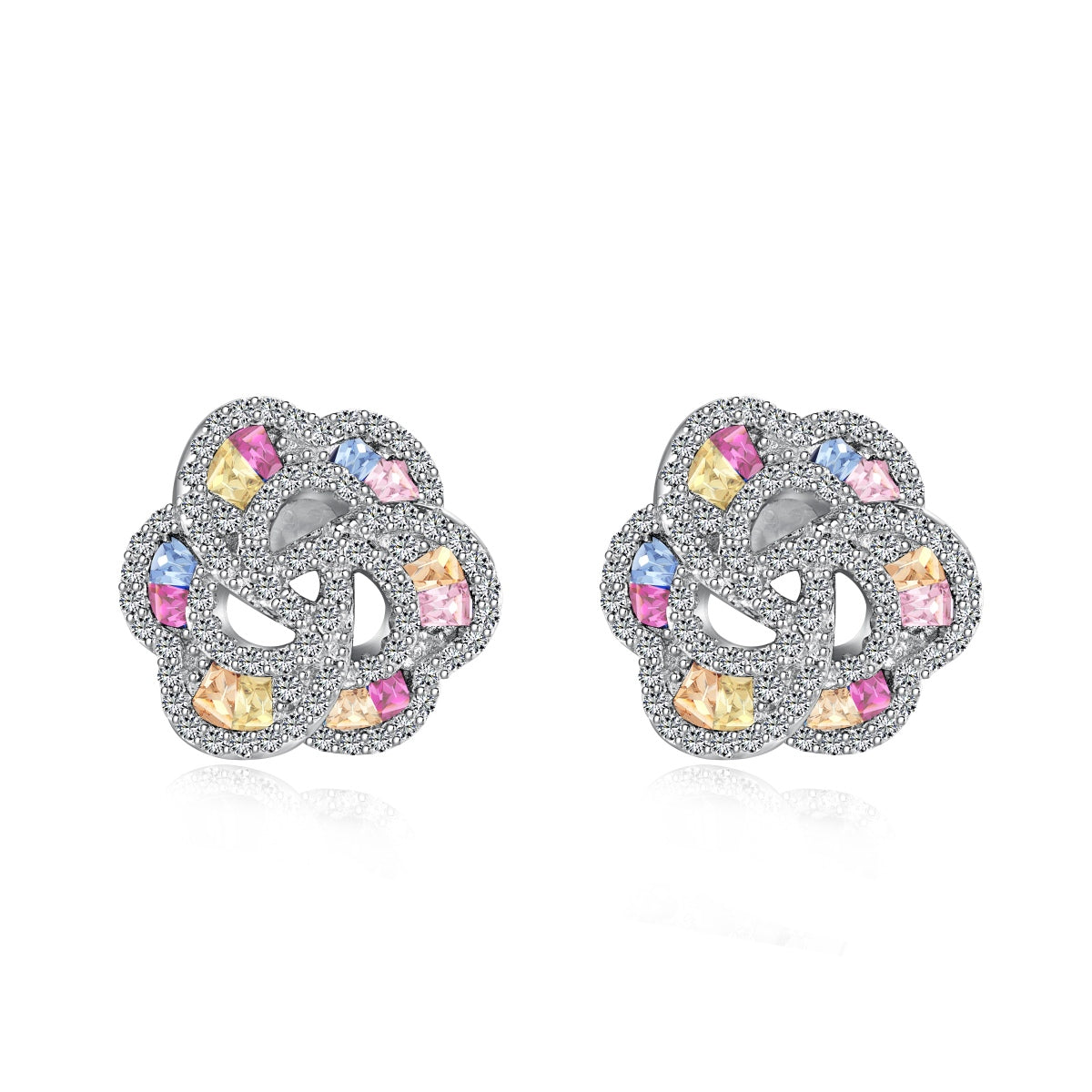 [Polaidi Jewelry]Exquisite Flower Shape Daily Earrings
