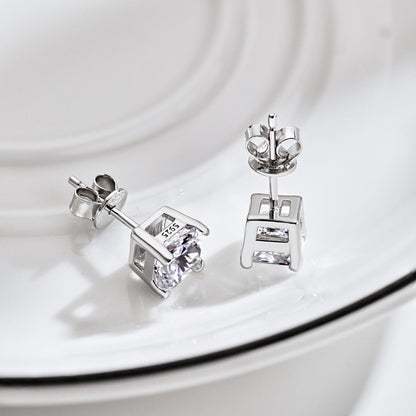 [Polaidi Jewelry]1.0 Carat Radiant Princess Cut Wedding Earrings