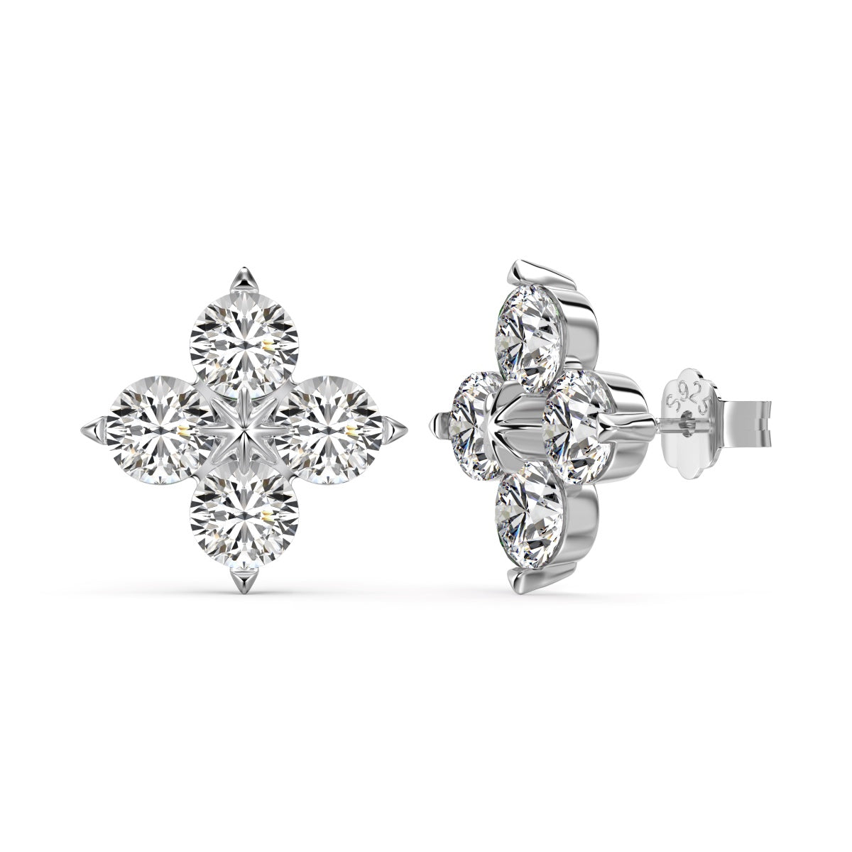 [Polaidi Jewelry]Four-Leaf Clover Eight-Pointed Star Earrings