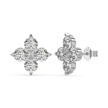 [Polaidi Jewelry]Four-Leaf Clover Eight-Pointed Star Earrings