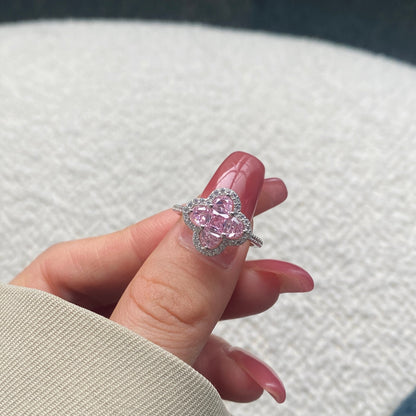 [Polaidi Jewelry]Luxurious Eternity Flower Shape Banquet Ring