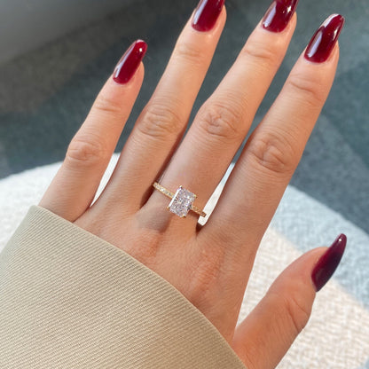 [Polaidi Jewelry]2.0 Carat Dazzling Sparkling Radiant Cut Party Ring