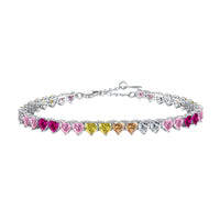 [Polaidi Jewelry ]Luxurious Colorful Romantic Heart Shape Lover Bracelet