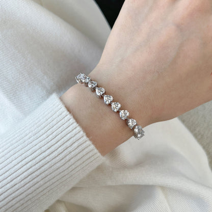 [Polaidi Jewelry]0.75 Carat Elegant Romantic Heart Shape Lover Bracelet