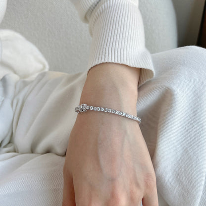 [Polaidi Jewelry]Dainty Charming Round Cut Tennis Bracelet