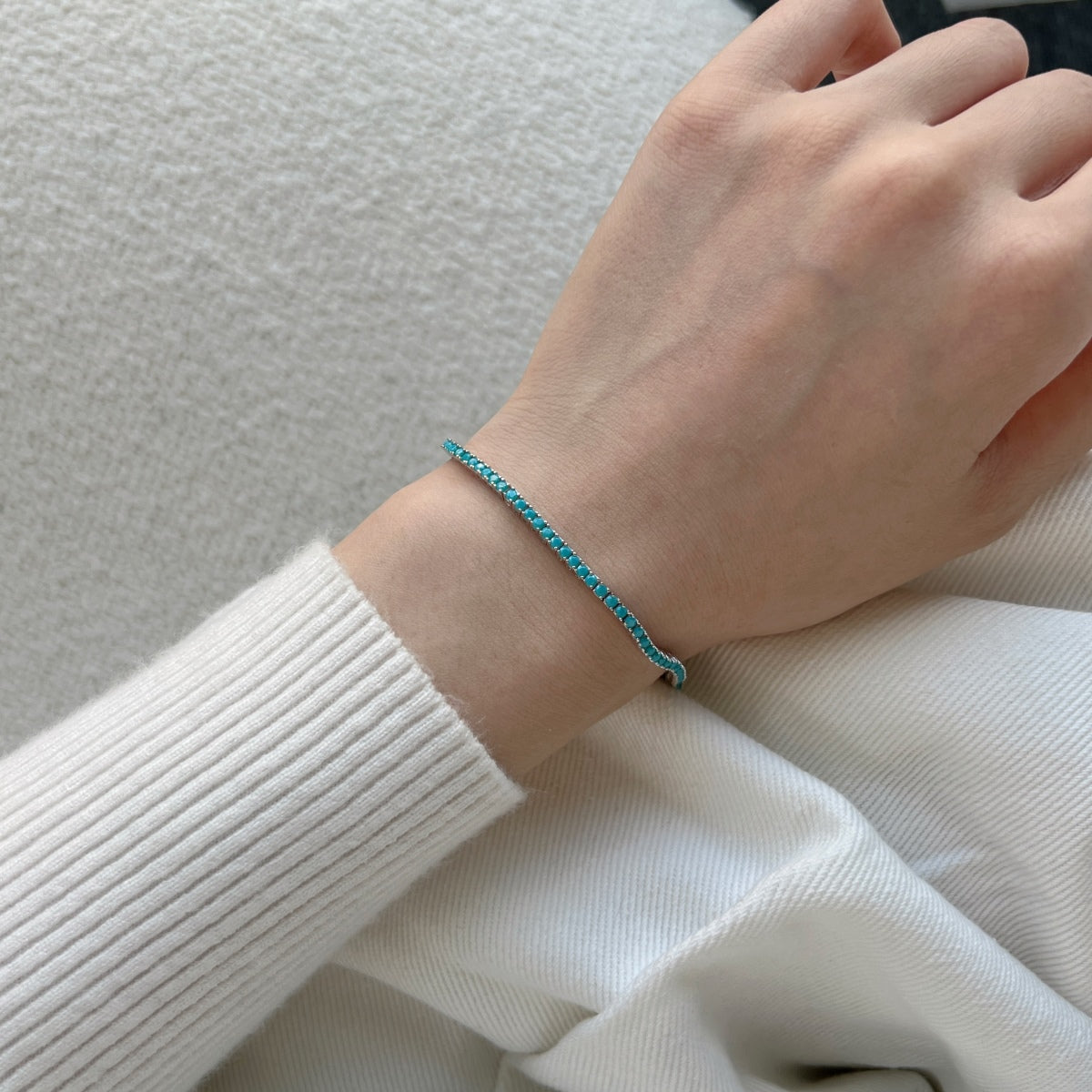 [Polaidi Jewelry]Dazzling Exquisite Round Cut Daily Bracelet