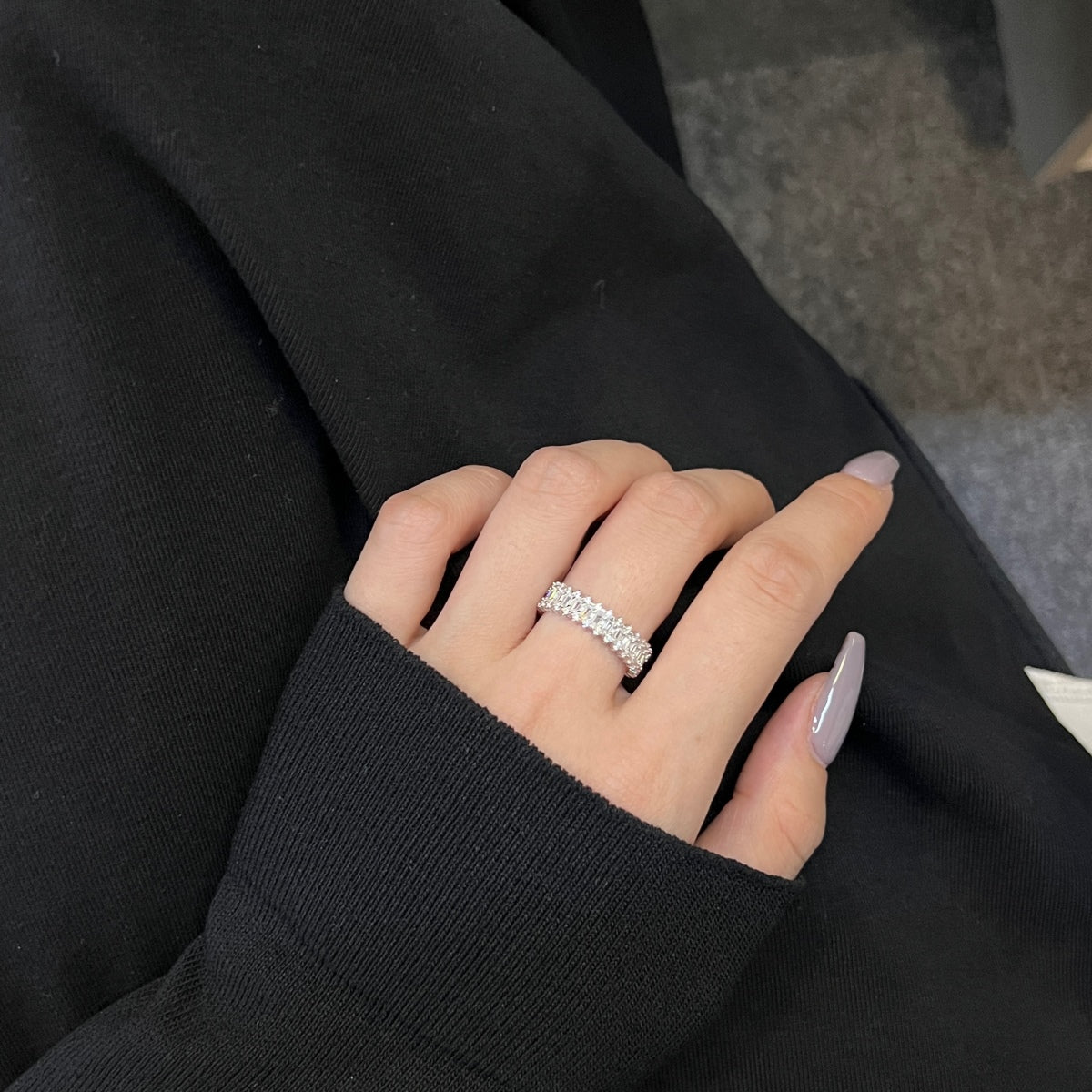 [Polaidi Jewelry]Splashy Ornate Emerald Cut Cocktail Ring