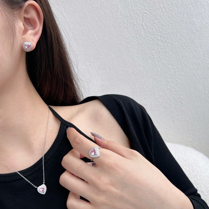 [Polaidi Jewelry]Dazzling Heart Shape Lover Earrings