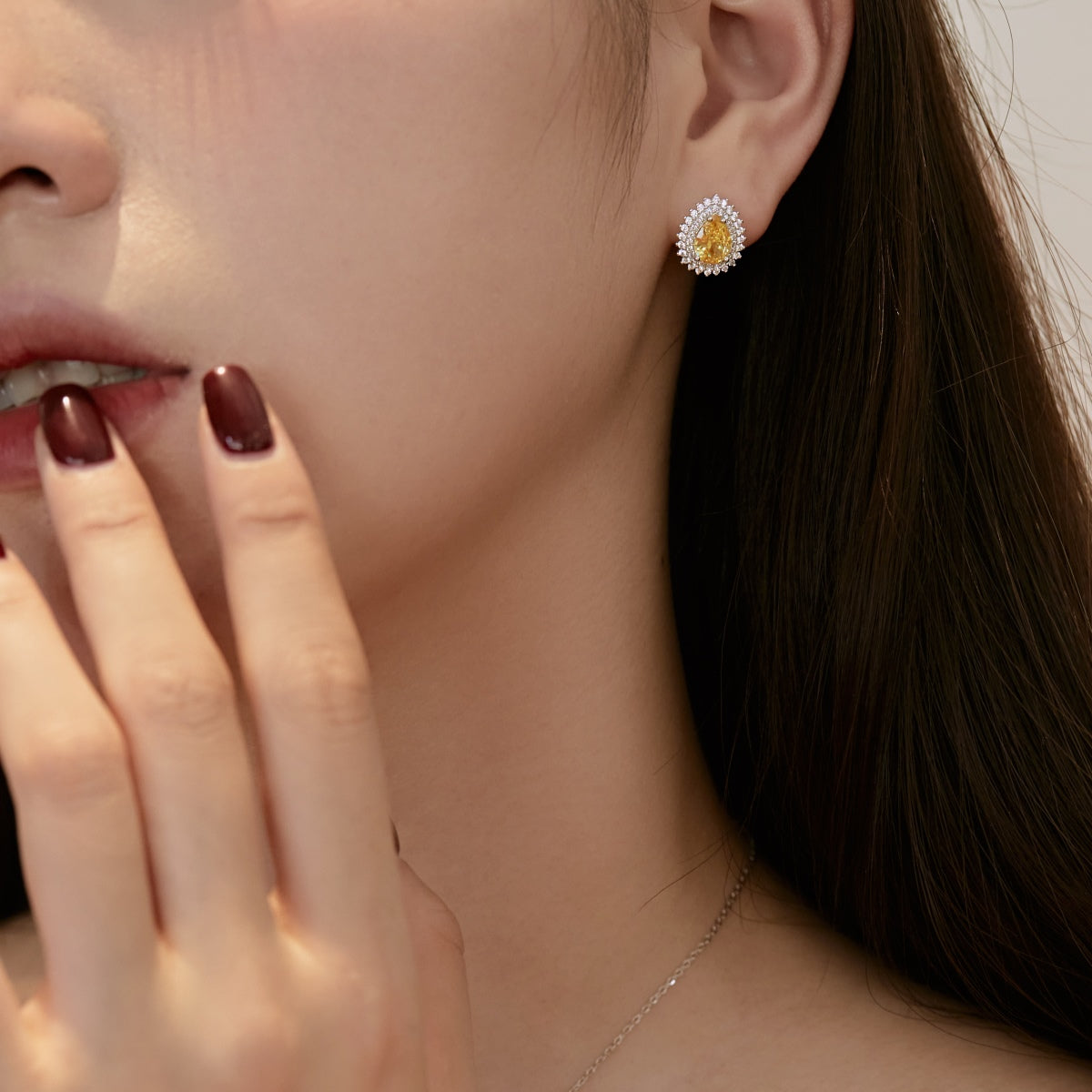 [Polaidi Jewelry]Delicate Gorgeous Pear Cut Daily Earrings