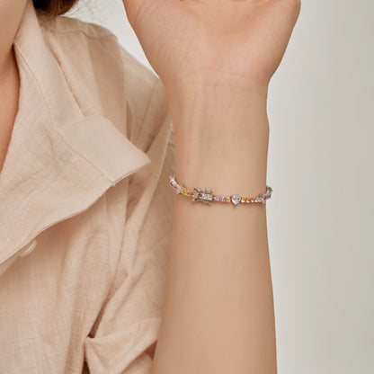 [Polaidi Jewelry]Romantic Heart Shape Round Cut Lover Bracelet