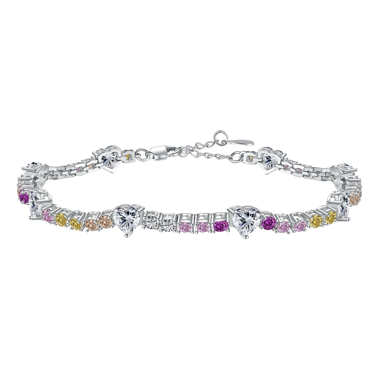 [Polaidi Jewelry]Romantic Heart Shape Round Cut Lover Bracelet
