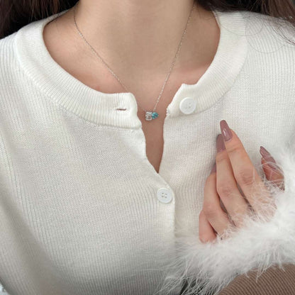 [Polaidi Jewelry]Dazzling Square & Heart Shape Necklace