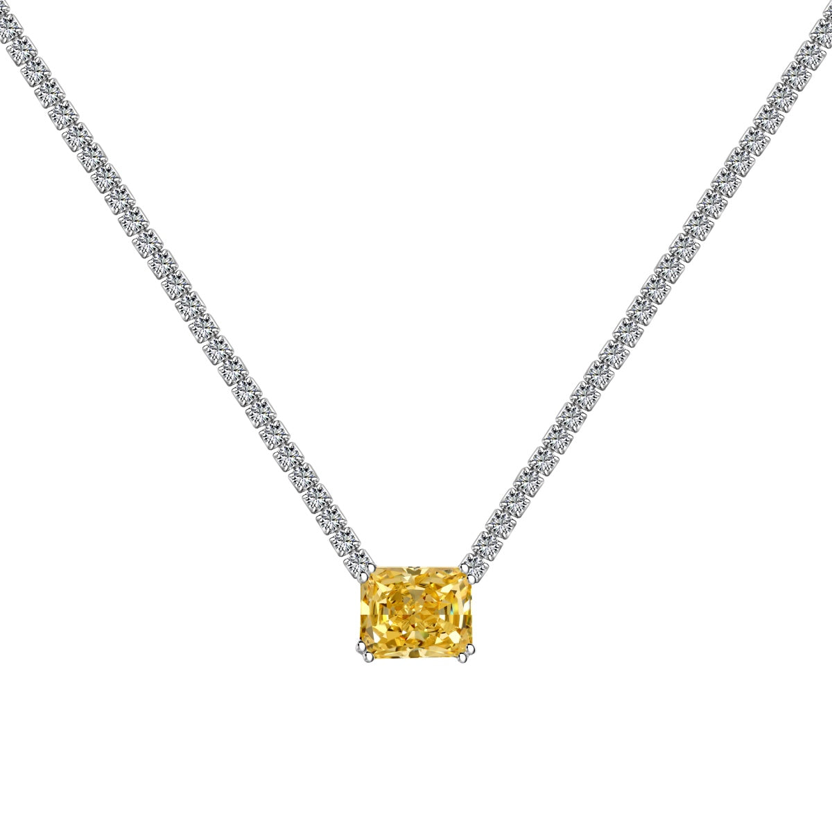 [Polaidi Jewelry]4.0 Carat Elegant Radiant Cut Necklace