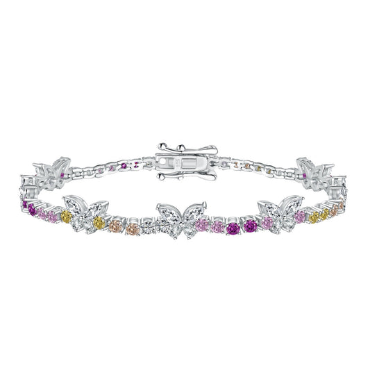 [Polaidi Jewelry ]Ornate Colorful Butterfly Shape Round Cut Daily Bracelet