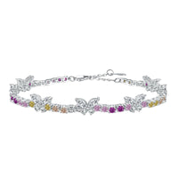 [Polaidi Jewelry ]Ornate Colorful Butterfly Shape Round Cut Daily Bracelet